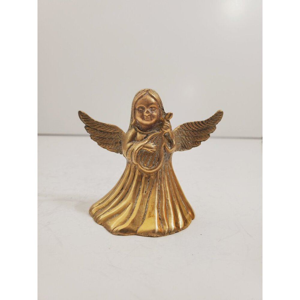 Vintage Brass Hand Bell - Handheld Solid Brass Bell with Charming Tone - Home